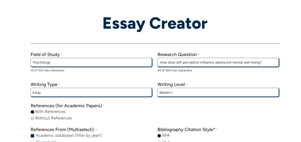 rikigpt essay creator form